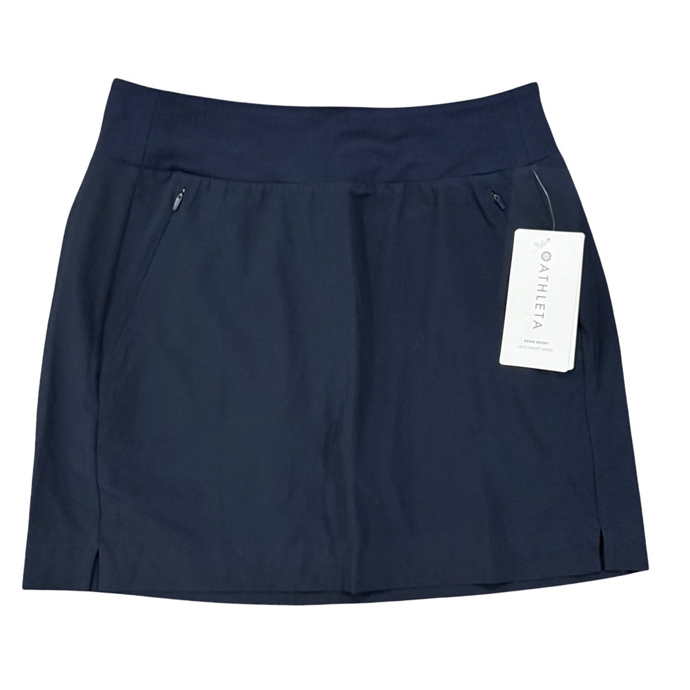 Athleta Soho Skort Jupe Short Navy Blue Golf Tennis Athletic Travel Size 6 NWT